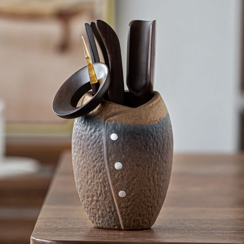 

Tea Ceremony Kung Fu Tea Utensils Complete Collection of Tea Clamp Knives Pot Maintenance Pen Tea Making Tools Six Items Set