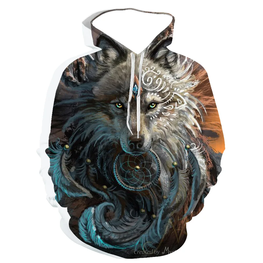 

Couple with the same 3D printing long-sleeved hoodie fashion creative animal hot new