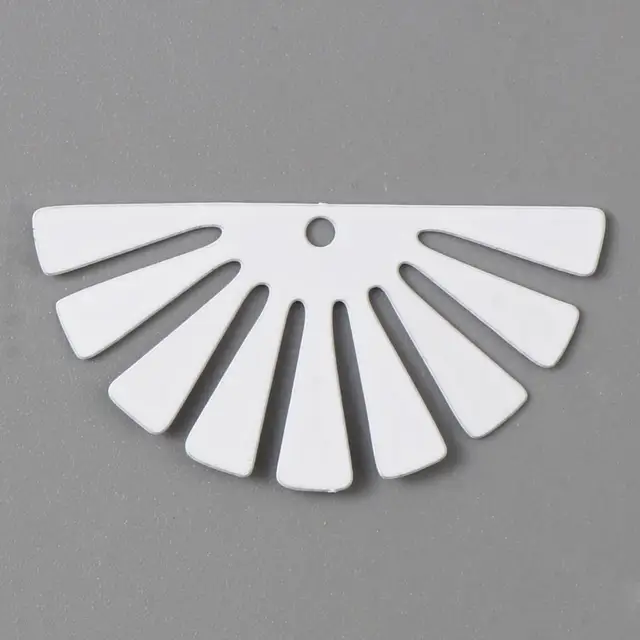 20 PCs Matel Half Round Filigree Stamping Pendants Stripe Painted Hollow Charms For DIY Jewelry Finding Accessories 3.5 x 1.8cm 2