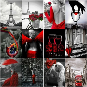 

HUACAN Oil Painting By Number Girl Drawing On Canvas Hand Painted Paintings Scenery Art Gift DIY Pictures By Numbers Home Decor