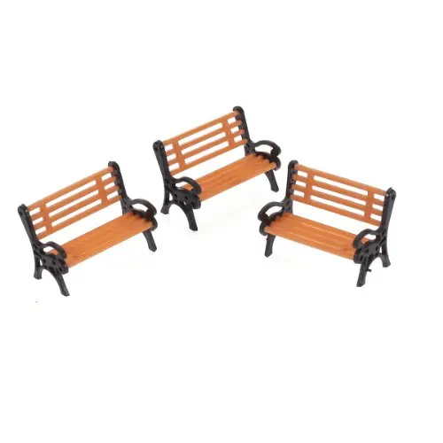 

5pcs Plastic Model Park Bench Model Landscape 1:50 w/ Black Arm