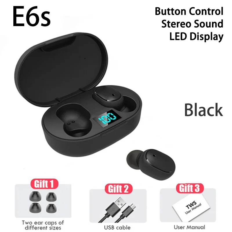 Earphones TWS 5 0 Wireless Earbuds LED 