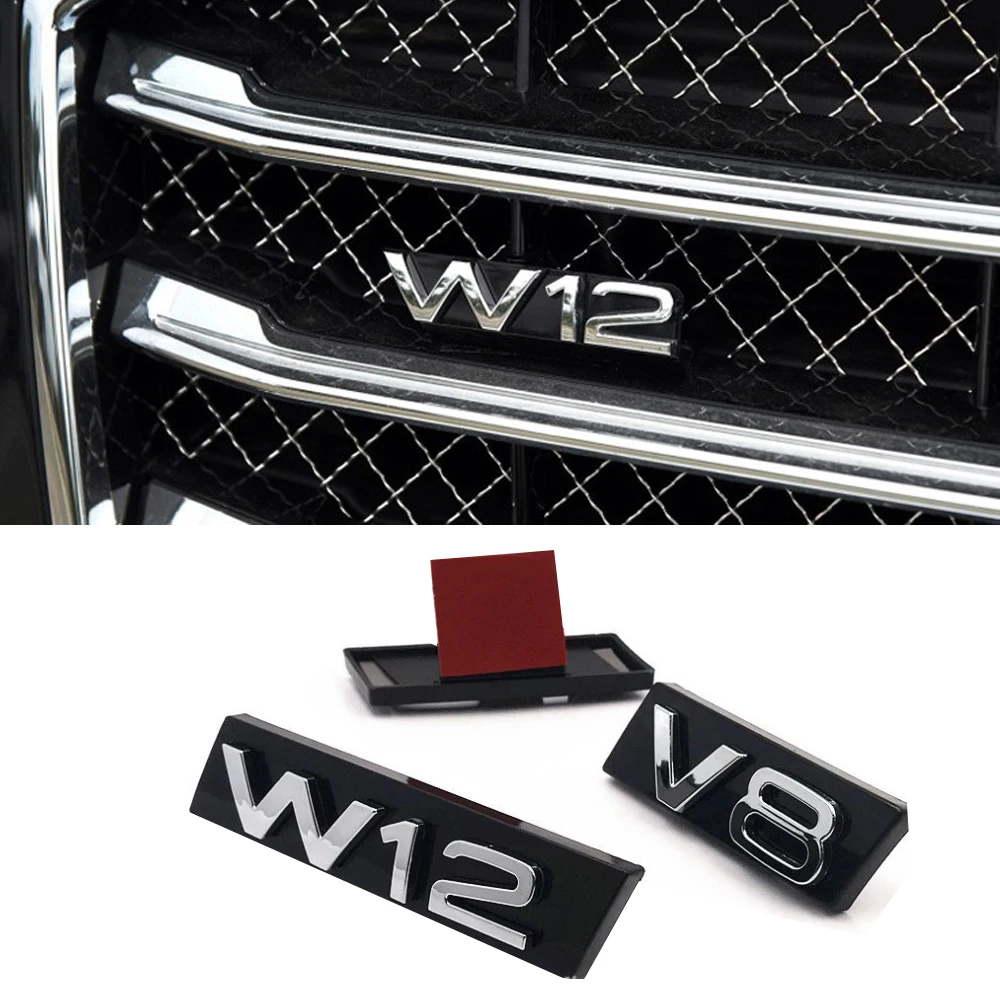 Автомобильная наклейка для гриля V6 V8 W12 с логотипом VW Volkswagen Jetta Passat Golf Scirocco Tiguan Touareg