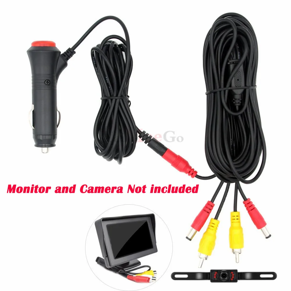Легко установить видео кабель питания для камеры заднего вида подключить автомобильный монитор к адаптер для автомобильного прикуривателя