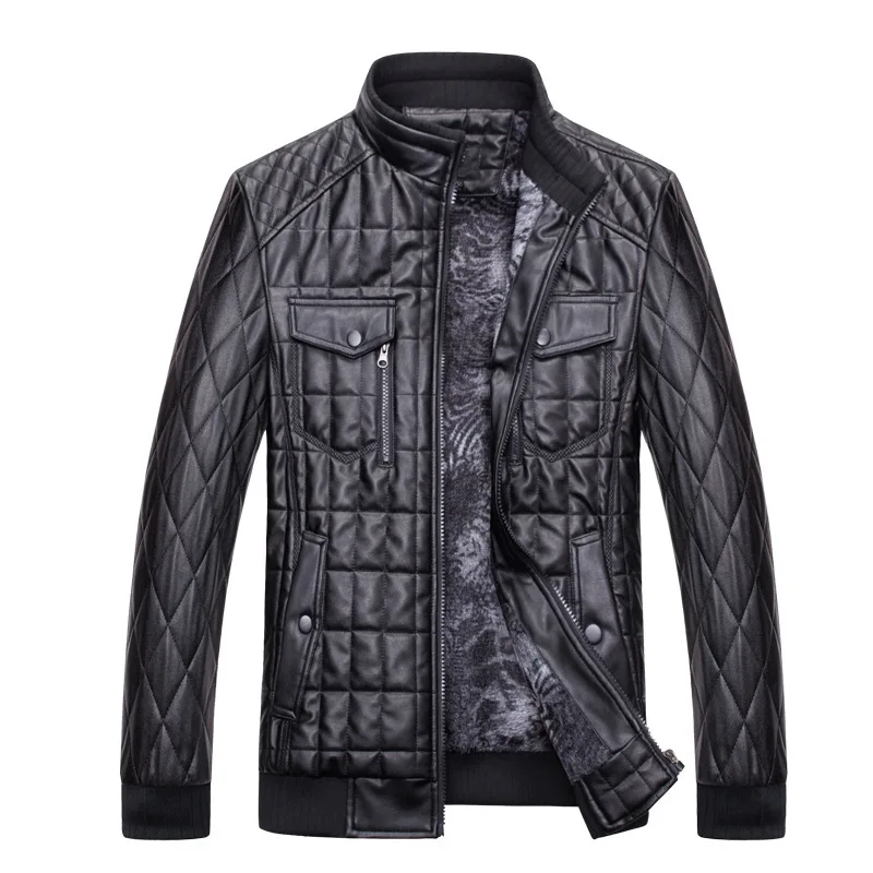 

Men's PU Leather Stand Collar Brushed And Thick Autumn And Winter New Style MEN'S Coat AliExpress