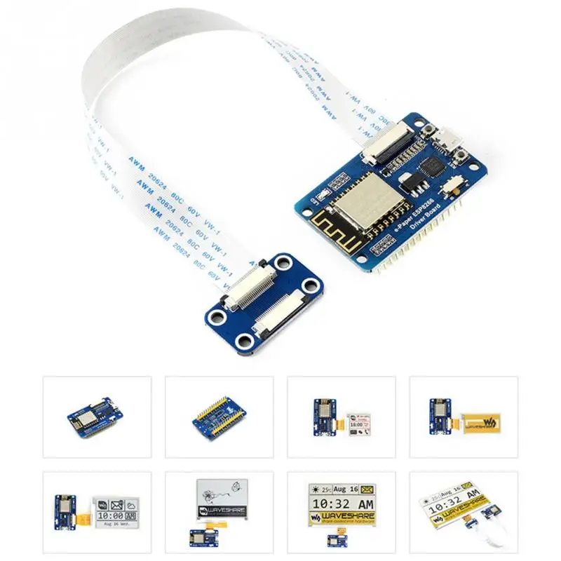 E-pape ESP32-Pantalla de tinta Universal, fácil de usar, paneles SPI, fácil de instalar, placa controladora, Waveshare, WIFI inalámbrico