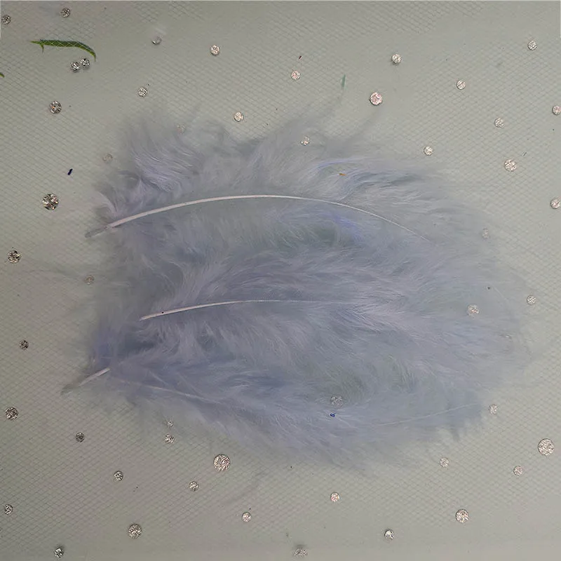 Light Blue 50pcs 50 шт. перья индейки Марабу 4-6 дюймов 10-15 см куриное перо для свадебного платья DIY ювелирные украшения декоративные аксессуары - Цвет: Light Blue 50pcs