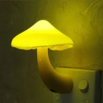 

LED toys sensor night lights Lovely Mushroom Led Night Light Plastic EU Plug Intelligently light control Baby's ideal toy