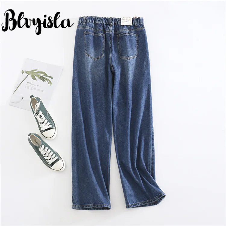 Blvyisla 100 кг женские негабаритные длинные джинсы модные шикарные свободные тканевые облегающие брюки Джинсы бойфренда для женщин