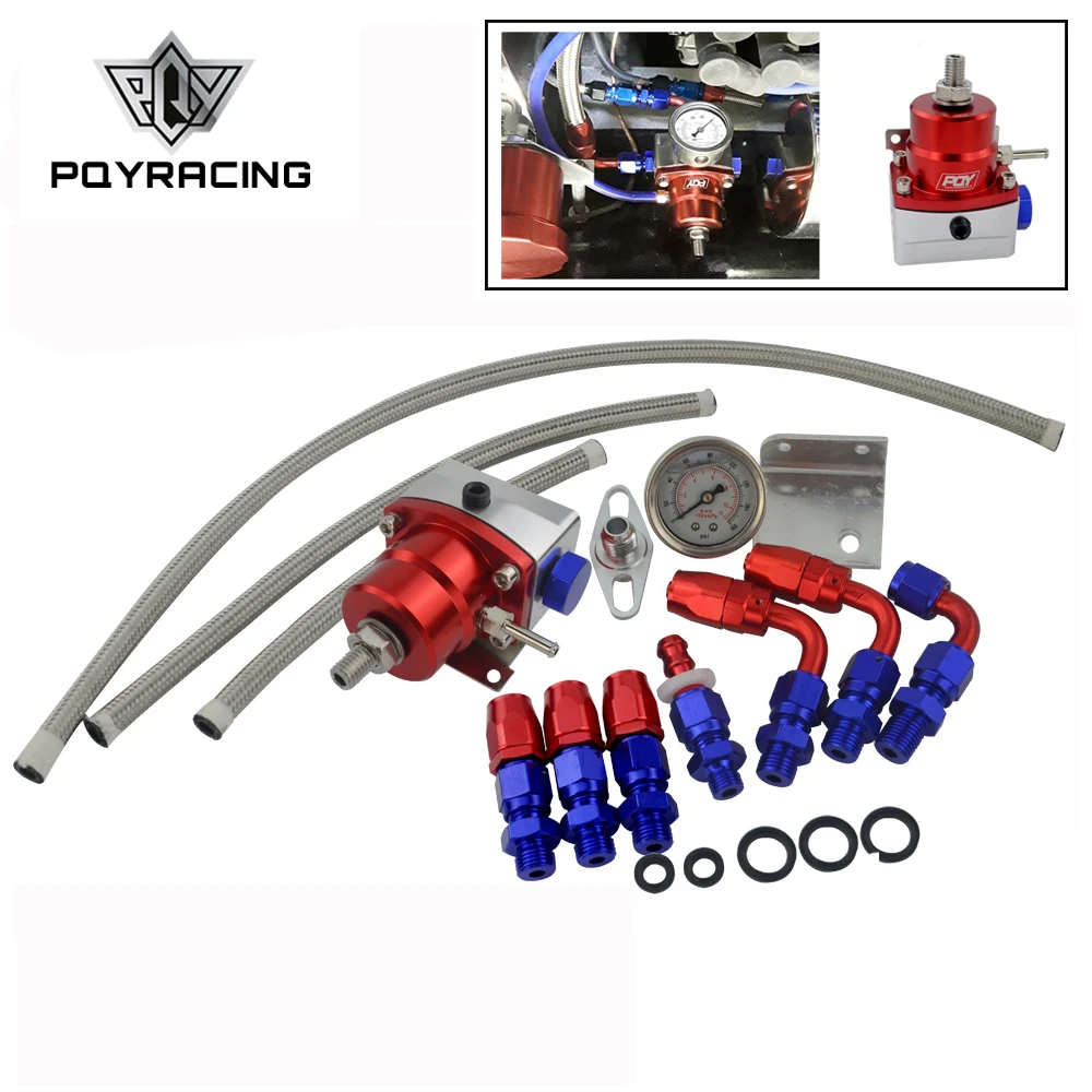 

PQY - Universal Adjustable Fuel Pressure Regulator Oil 160psi Gauge AN 6 Fitting End WITH/WITHOUT PQY LOGO + STICKER PQY7843R