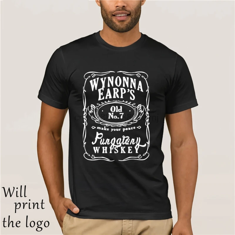 Earp-Whiskey-Wynonna-Earp-Tees-очищенный хлопок-короткий рукав-Винтаж-футболки-круглый
