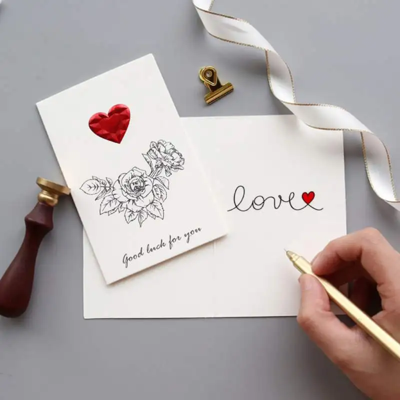  Valentines Day Greeting Card Blessing Note Cards Wedding Party Invitation Cards Valentines greeting - 4000402528275