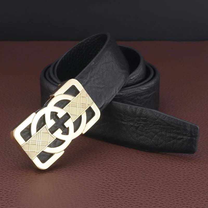 

High Quality letter G belt Men Designer luxury famous brand full grain leather fasion Young Men jeans cintos masculinos