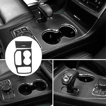 

for Jeep Grand Cherokee 2016-2020 Cup Holder Frame Gear Shift Box Panel Cover Door Decoration Sticker Car Interior Accessories