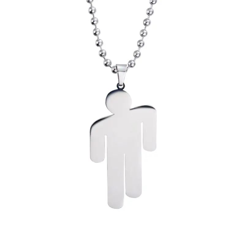 

Billie Eilish Popular Young Singer Pendant Necklace Human Shape Stainless Steel Chain Necklace Music Dome Fans Jewelry