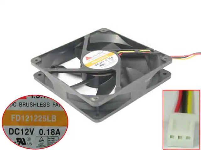 Emacro для Y.S TECH FD121225LB DC 12V 0.18A 120x120x25 мм 3-Провода Сервер вентилятор охлаждения