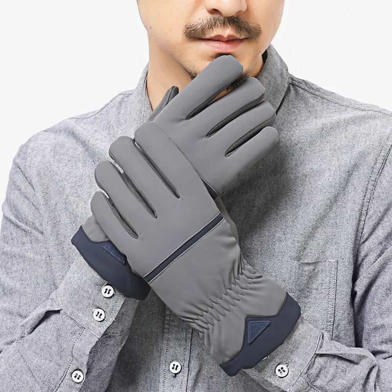 StyleA H10081 мужские теплые перчатки осень зима Корейский плюс толстый бархат Сенсорный экран теплые варежки мужские ветрозащитные для верховой езды Повседневная муфта - Цвет: StyleA