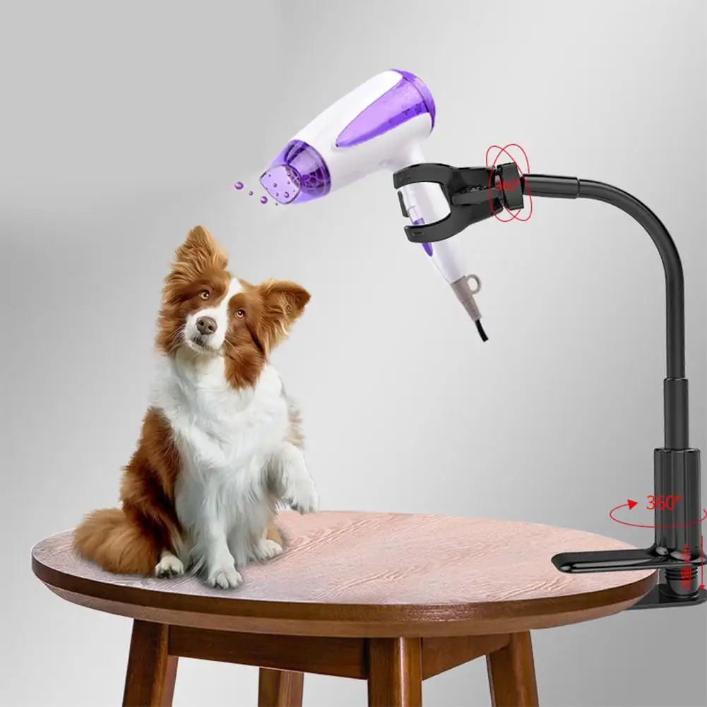 

360 Degree Pet Hair Dryer Bracket Dog Cat Grooming Dryer Support Frame Braces Bathroom Hair Dryer Holder Release Your Hand
