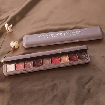 

Hot Selling Lazy Makeup 9-Color Keyboard Eye Shadow Pearly Lustre Matte Earth Color Eyeshadow Compact Cosmetics