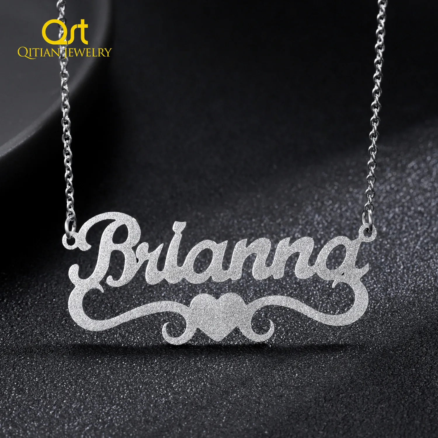 Personalized Name Necklace Sand-Blasting Name Necklace