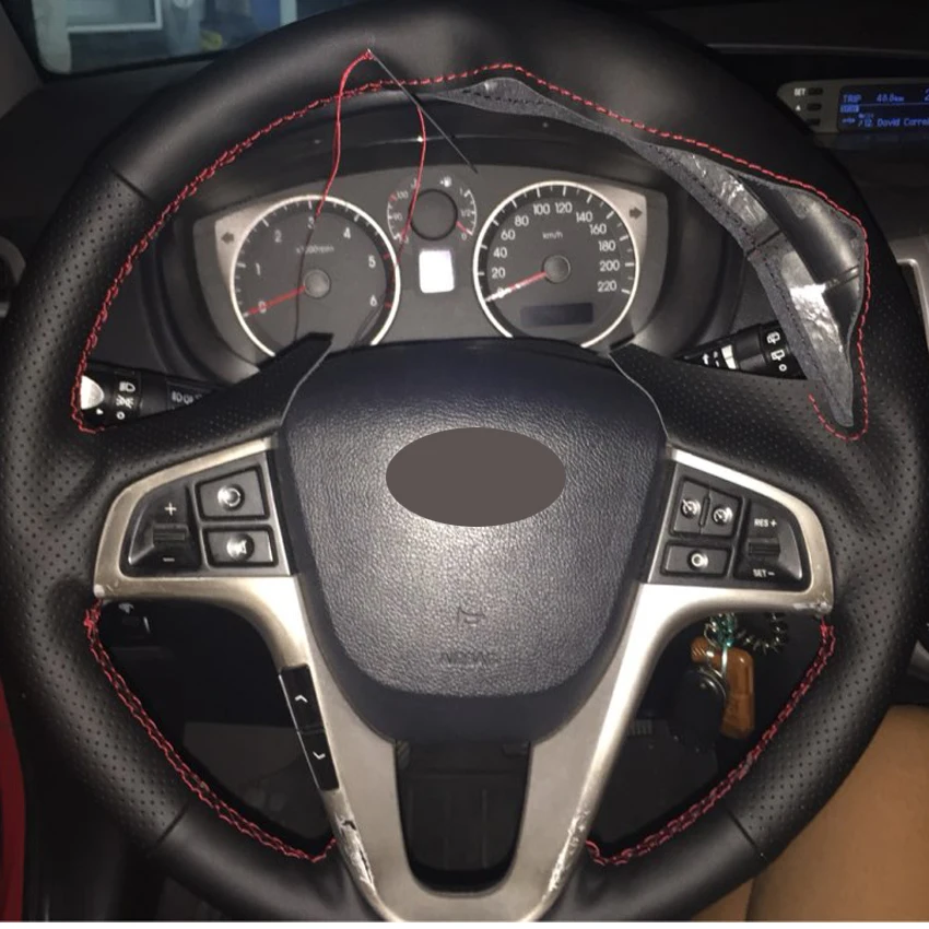 MEWANT для Hyundai Solaris 2010 2016 Verna i20 2009 2015 Accent черные чехлы рулевого колеса автомобиля из