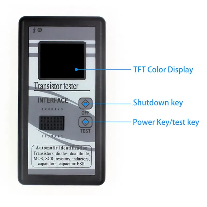 

Transistor Tester Diode Resistor Inductance MOS ESR LCR Meter TFT Color Display