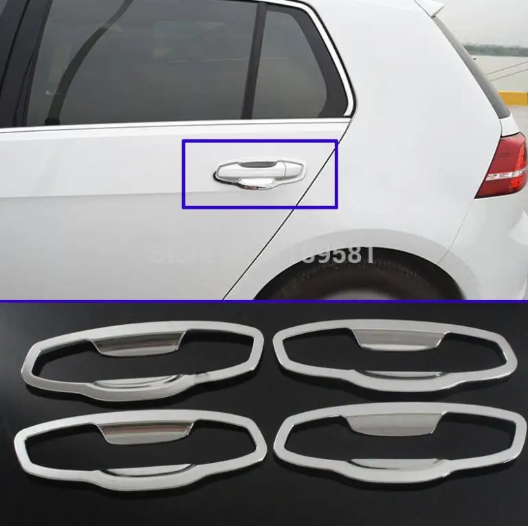 Хромированная крышка дверной ручки для VW Golf 7 MK7 2014 2015 2016 ABS чашки отделка