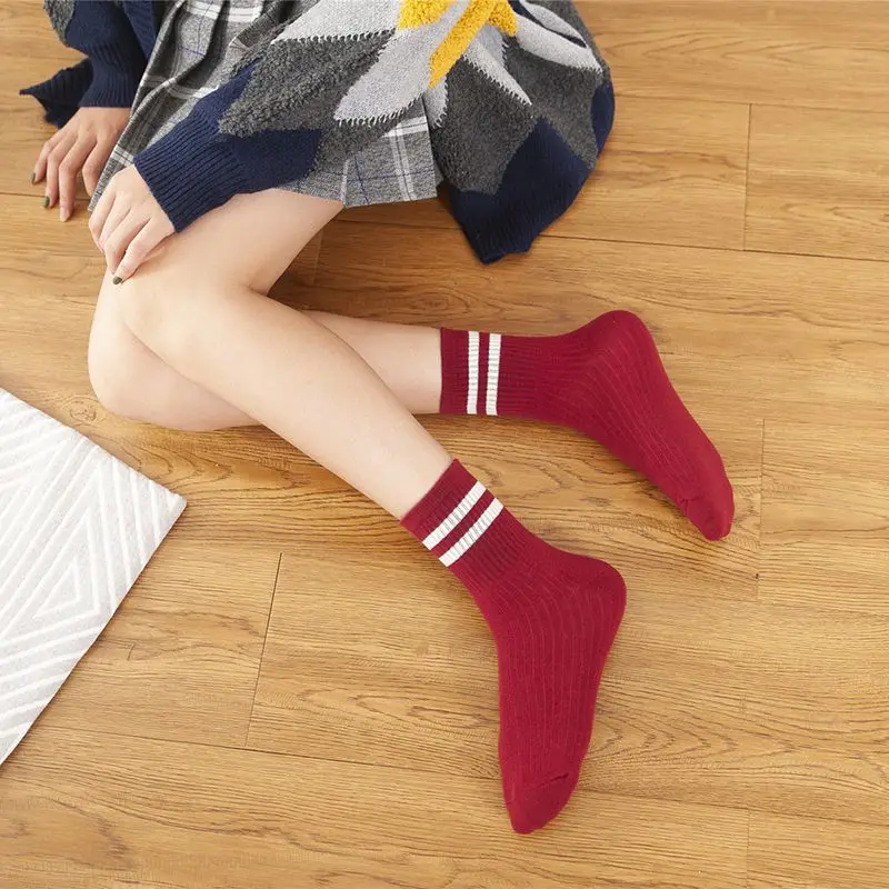 Женские носки, Забавные милые носки, повседневные полосатые носки с принтом, дышащий материал, впитывающий влагу, дезодорант, эластичные спортивные носки в японском стиле Харадзюку