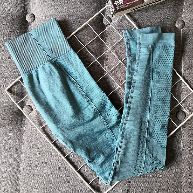 1738 blue pants Бесшовные леггинсы с высокой талией, леггинсы с эффектом пуш-ап, спортивные женские штаны для фитнеса, бега, йоги, энергетические бесшовные леггинсы, Леггинсы для девочек для тренажерного зала - Color: 1738 blue pants