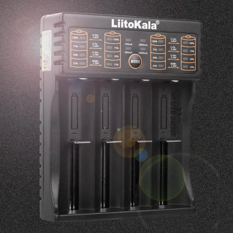Lii-402 4 слота Смарт зарядное устройство ж/power Bank USB выход для 18650 26650