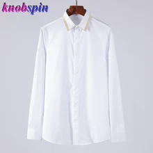 Брендовая рубашка мужская с длинным рукавом Тонкая Повседневная Женская сорочка homme Высокое качество Чистый хлопок Бизнес Мужские Рубашки Плюс Размер Camisas