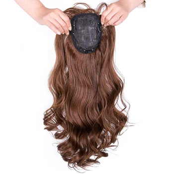 Natural Wave Women Synthetic Hair Topper Light One-piece Hair Extension with Bangs High Temperature Fiber Clip-in Hairpieces 2