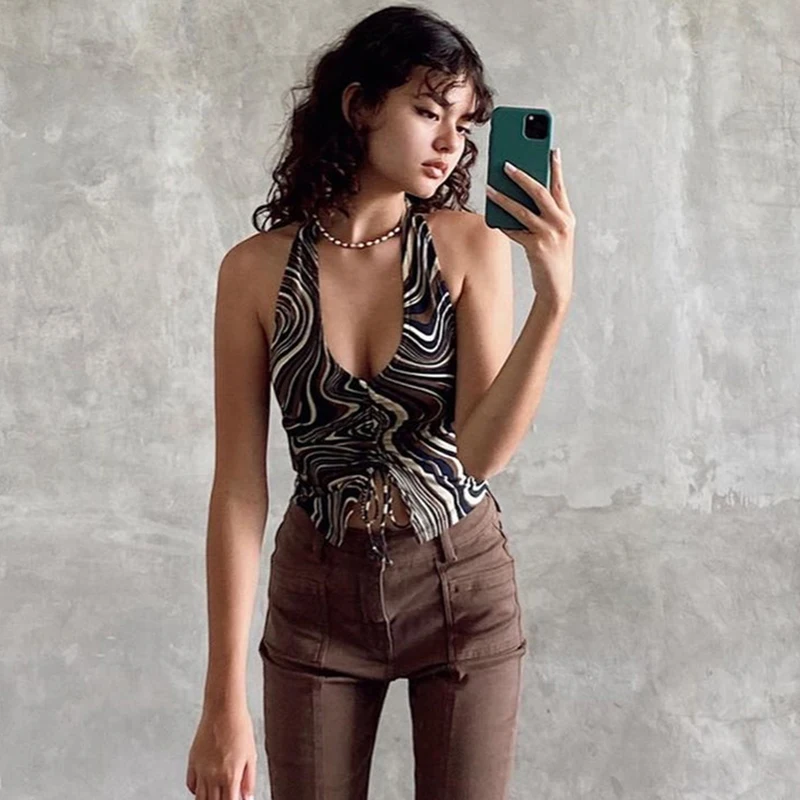 Brown Cami Tie Up-cloth