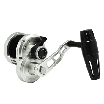 

CNC Machined Jigging Saltwater Fishing Reel 200-400 Series Gold/Red Overhead Boat Fishing Wheel Gear Ratio 6.0:1 Max Drag 22kg