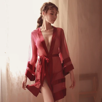 

Europe and the United States Large Size Bathrobe Spring and Summer Home Service Fashion Underwear Nightdress Thin Section Pajama