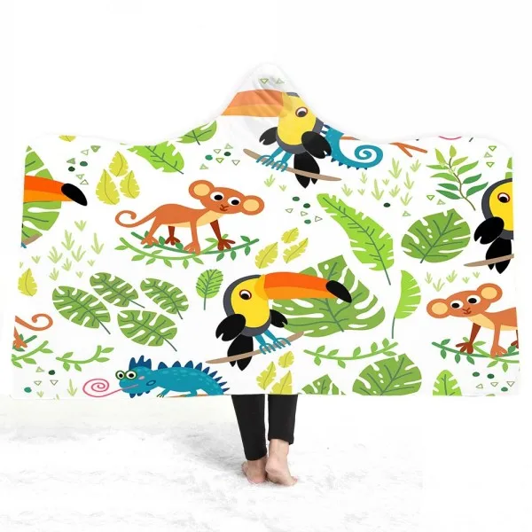 Cartoon Animal 3D Dinosaur Throw Blanket On Bed Sofa Printed Bedspread for Kids Plush Blanket Boys Bedding - Цвет: Color-2