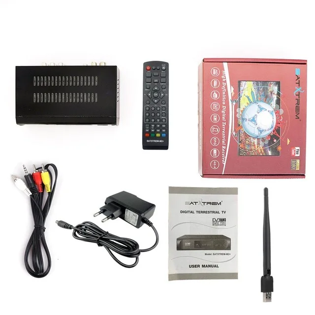 with MT7601 wifi Satxtrem M2 Plus DVB-T2 HD Receive With Remote Control TV Turner Support Youtube AC3 PVR EPG Digital DVB-T2 Receiver Android - Цвет: with MT7601 wifi