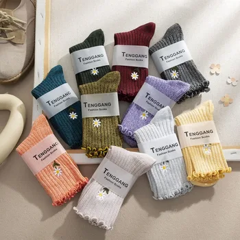 

Colorful Sock Women Daisy Woman Socks Casual Ladies Creative Floral Sox Cotton Spring Girls Trendy Embroidery Cartoon Calcetines