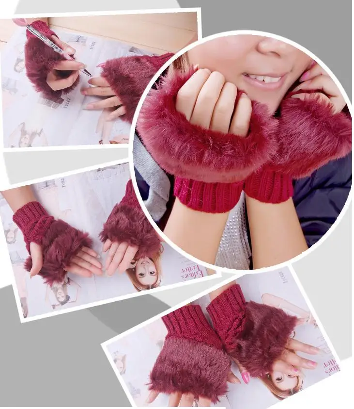 Fashion Silicone Heat Resistant Bbq Kitchen Oven Mitts Gloves Women Arm Warmer Fingerless Knitted Long Gloves Cute Mittens Gift