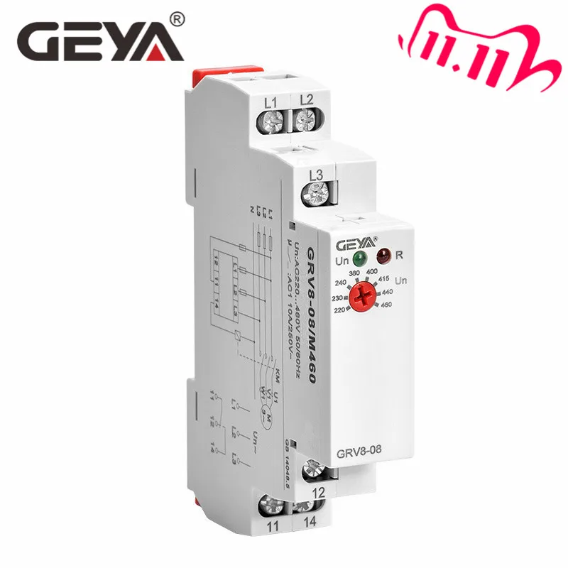 

Free Shipping GEYA GRV8-08 Overvoltage Undervoltage Relay Phase Failure Phase Sequence Asymmetry Control Relay