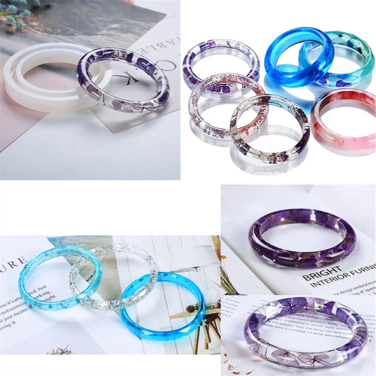 229PCS/LOT DIY Craft Making Tool Set Waterdrop Diamond Necklace Bracelet Pendant Epoxy Mold Silicone Jewelry Mould Keychain Gift