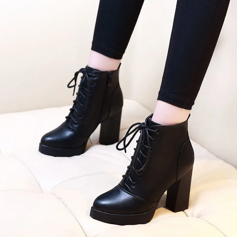 

The new winter high heel tie with boots and boots and nude boots, casual fashion with a pair of h women's boots