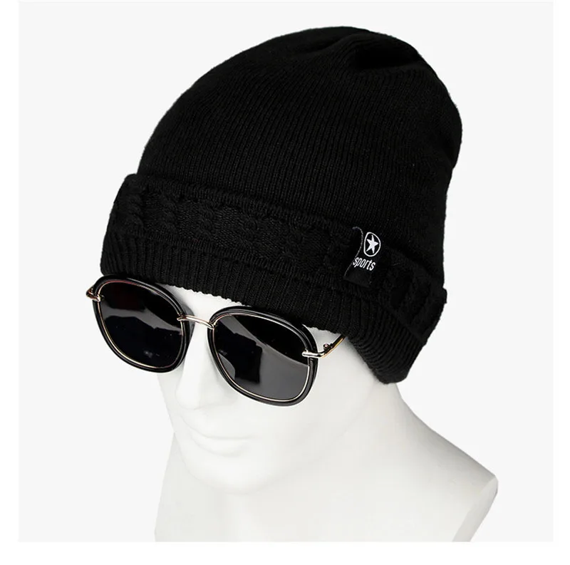 Fashion Acrylic Plus Velvet Cold Protection Knitted Hat Skullies& Beanies Windproof Riding Outdoor Sport Women's Winter Hat