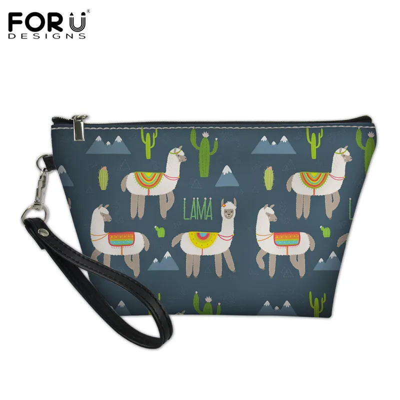 FORUDESIGNS, альпака, лама, принт, для девушек, многофункциональный, макияж, большая емкость, органайзер для туалетных принадлежностей, женская сумка для хранения, Feminina - Цвет: HXA66Z8