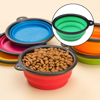 

Portable Folding Silicone Pet Bowl Environmentally Friendly Non-Toxic Food Grade Standard Dog Food Durability Practical Tool