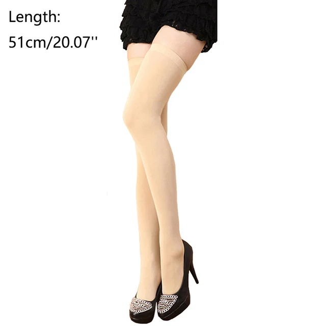 Candy Color Thigh High Stockings Sexy Cosplay Women Warm Stocking Nightclub Elastic Medias For Sexy Lingerie 51cm 16Skin