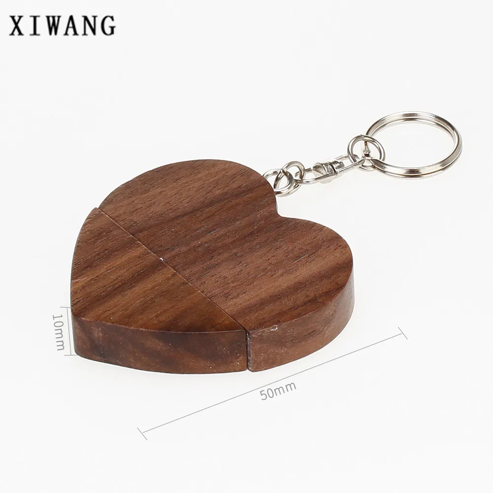 XIWANG настраиваемый логотип компании Деревянный сердце USB флэш-накопитель Pendrive2.0 4 ГБ 8 ГБ 16 ГБ 32 ГБ 64 ГБ USB флэш-накопитель карта памяти