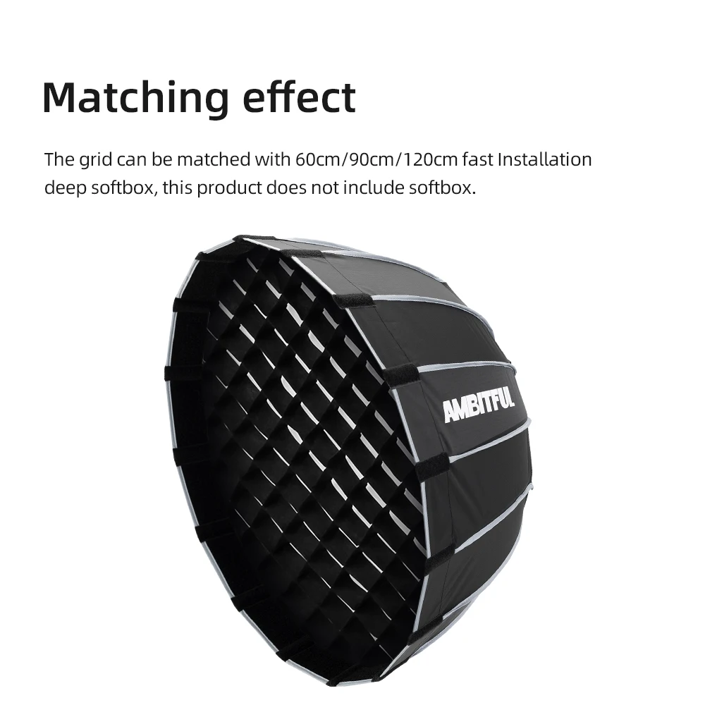 Godox Softbox P90G / P120G Avec Grille Nid D'Abeille 90° – Contrôle Lumière Précis Pour Photographes, Accessoire Rapide à Monter