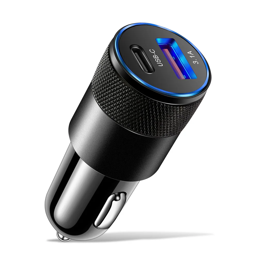 USB Quick Car Charger 12W 3.1A Type C PD Fast Charging Phone Car Adapter For iPhone 13 12 11 Pro Max Xiaomi Samsung Huawei Honor car port charger Car Chargers