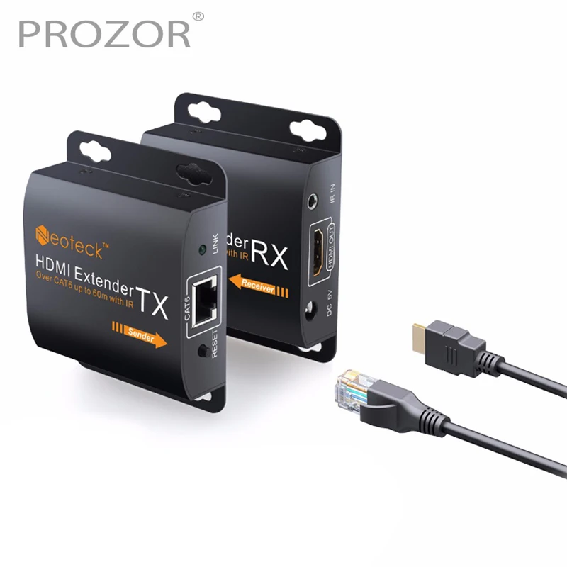 Proster 1080P HDMI Ethernet Сетевой удлинитель один для RJ45 Cat6 Cat7 кабель 60 м Ретранслятор с ИК